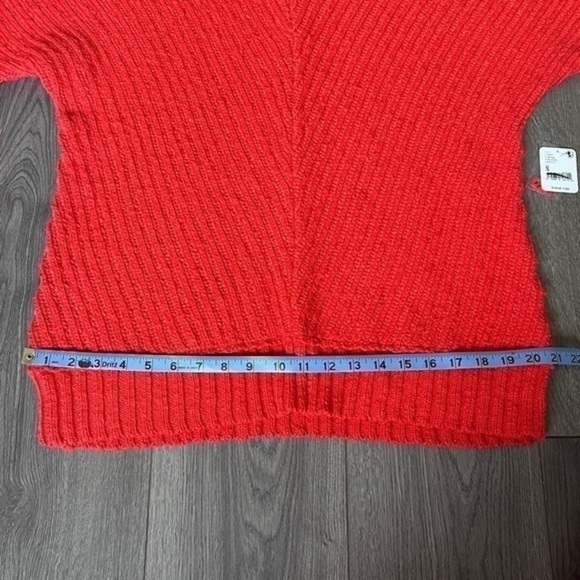 Free People Sunset V Neck Sweater In Red/Rouge Size Small - Picture 8 of 16